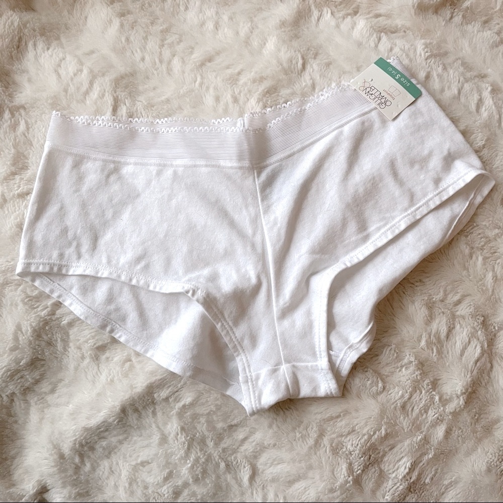 New Target Gilligan & O’Malley White Boy-short Underwear, Size Small